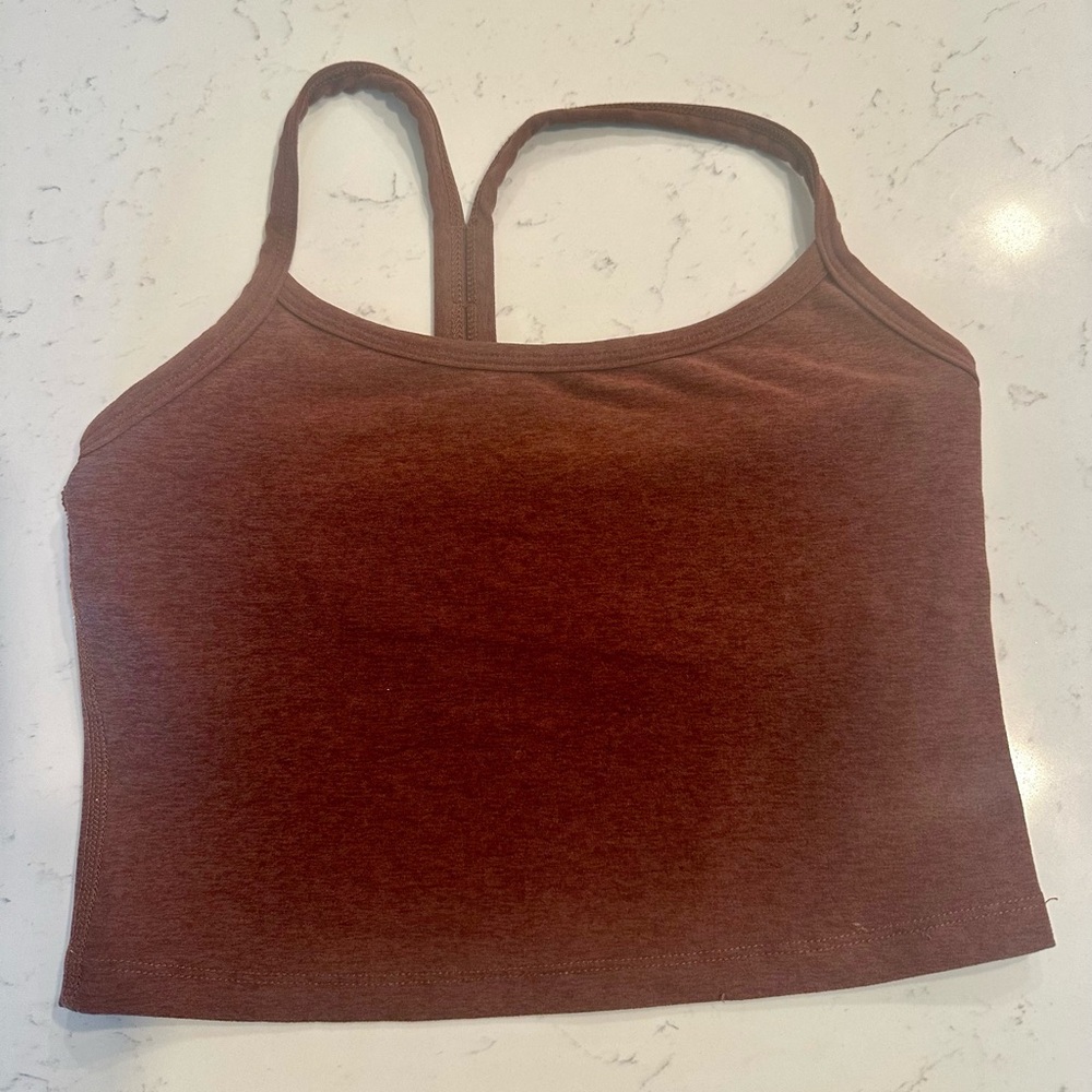 Beyond Yoga Brown Racer Crop Workout Top - Like New